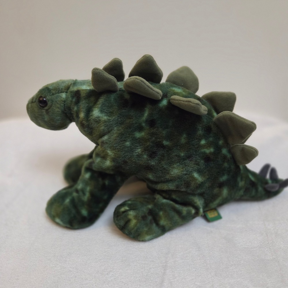 Wild Republic Stegosaurus Dinosaur Plush Green Mottled Stuffed Animal Toy